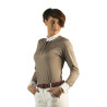 Polo Kavala femenino de manga larga Flags & Cup - Gris pardo