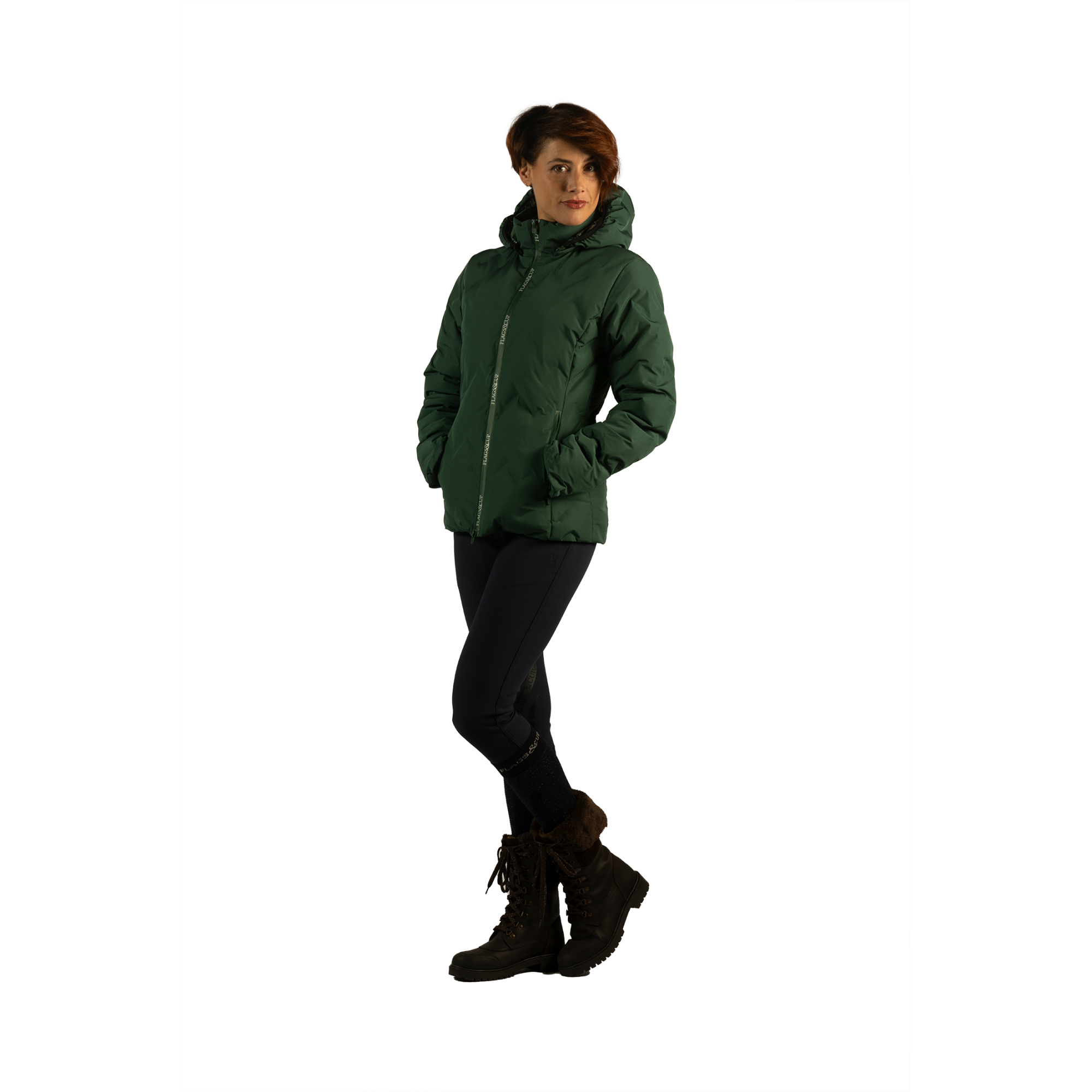 Doudoune femme imperméable Askola Flags & Cup Verde oscuro