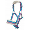 Cabezada Funny Horses HKM - Violeta / aqua / plata