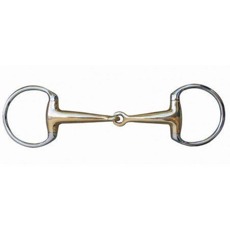 Bocado de oliva 16 mm maillechort y anillas de acero inoxidable HKM