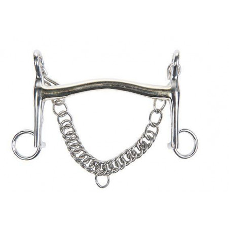 Mors de embocadura en maillechort 16 mm cadena 7 cm HKM