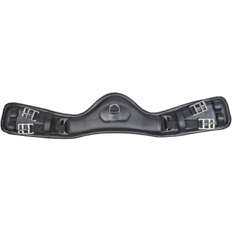 Cinchón de cuero HKM Dressage Anatomic elástico