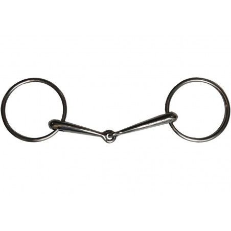 Muserola de 2 anillas de 70 mm Jump'In fina hueca con palanca