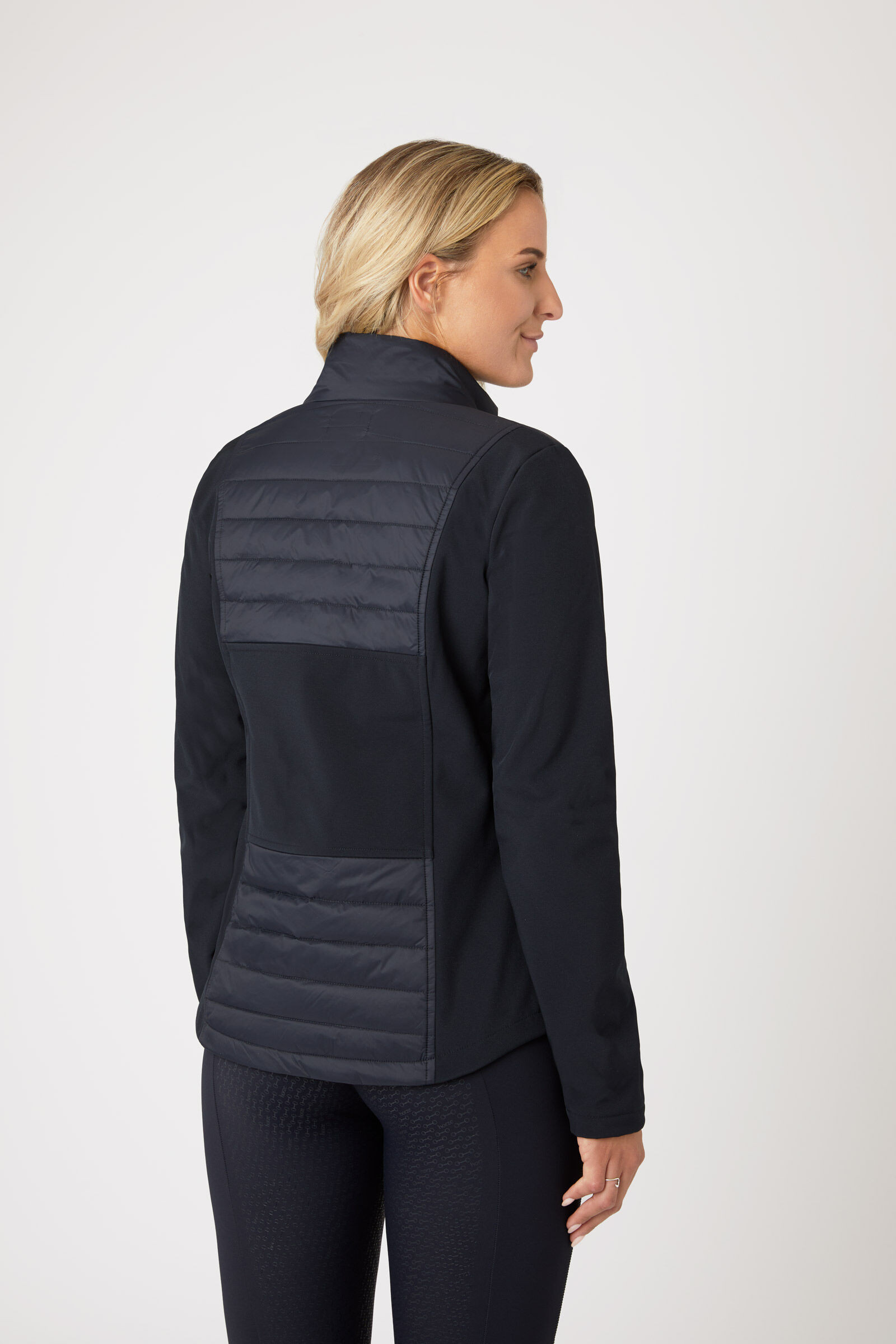 Chaqueta softshell híbrida para mujer Horze Maeve Azul marino oscuro Chaqueta softshell híbrida para mujer Horze Maeve Azul marino oscuro