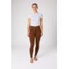 Pantalones de Montar con Cintura Alta deAsiento Completo de Silicona para Mujer Tara Horze - Marrón oscuro