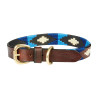 Collar para perro Weatherbeeta de cuero Polo - Marrón cowdray / azul / azul