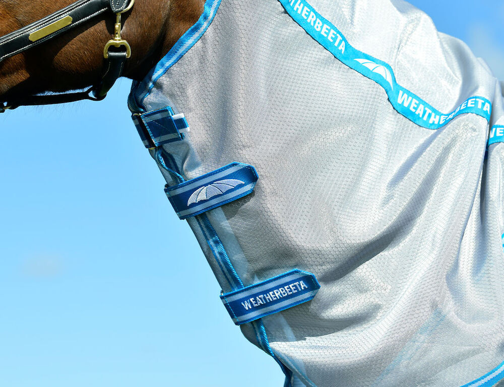 Manta antimoscas Combo Weatherbeeta ComFiTec Hexi Shield Plata / azul marino