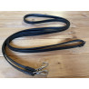 Riendas alemanas Jump'In de cuero plano - Negro