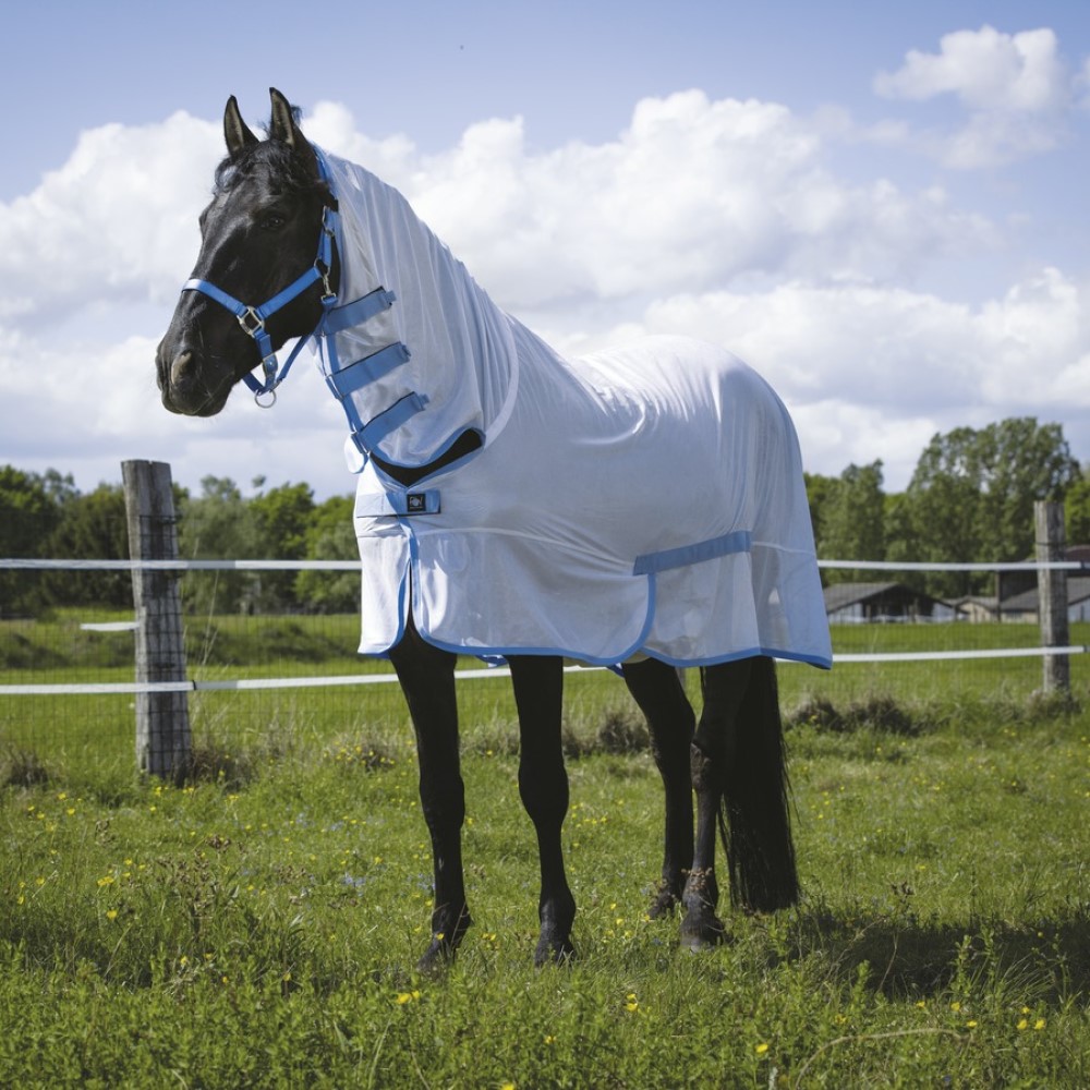 Manta red Riding World Combo Blanco / azul cielo Manta red Riding World Combo Blanco / azul cielo