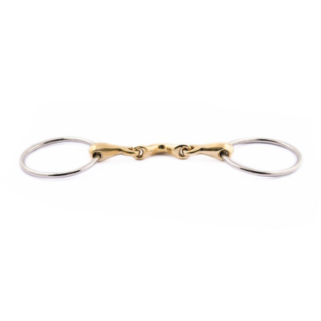 Muserola de 2 anillas de 70 mm Jump'In con doble rotura y paso de lengua