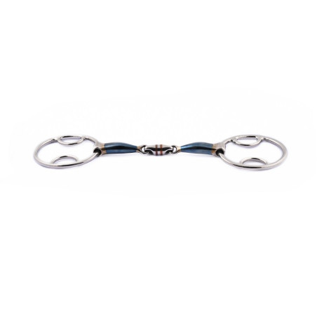 Muserola Jump'In acero azul tres efectos doble rotura