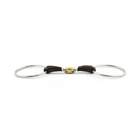 Muserola Jump'In grandes anillas doble rotura recubierta de cuero