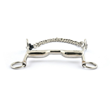 Muserola de filete Jump'In con ramas pequeñas y paso de lengua en acero inoxidable