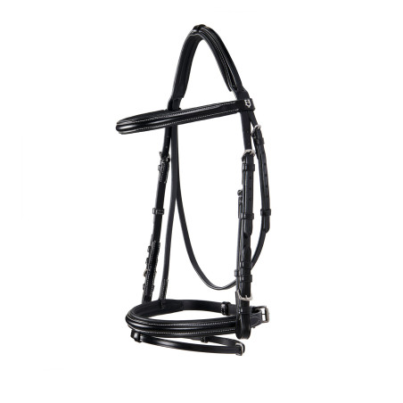 Brida inglesa de cuero con costuras contrastadas Stitched Equestro