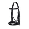 Brida de doma de cuero Dressage Equestro - Negro