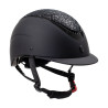 Casco para mujer Galaxy con visera estrecha y strass Equestro - Negro / negro brillo
