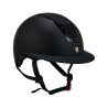 Casco ultraligero de plástico mate resistente con amplia visera (3 acolchados) Eclipse Equestro - Negro / negro
