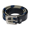 Cinturón de cuero con diseño geométrico Equestro - Negro / marino / gris