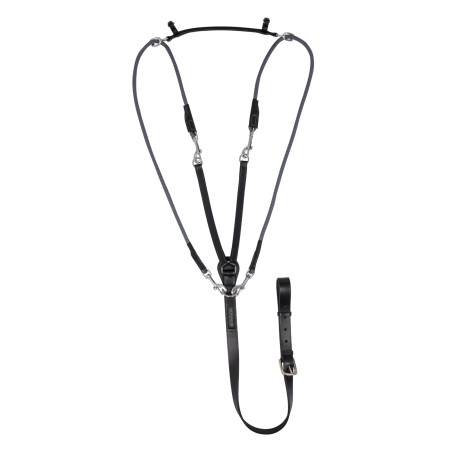 Cabezada de cuero de becerro italiano y nailon Acavallo