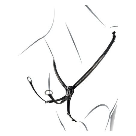 Pechopetral de cuero con adornos plateados Equestro