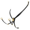 Pechopetral para salto de cuero con hebillas de acero Equestro - Negro