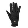 Guantes unisex de cuero sintético suave con cierre de velcro Equestro - Negro