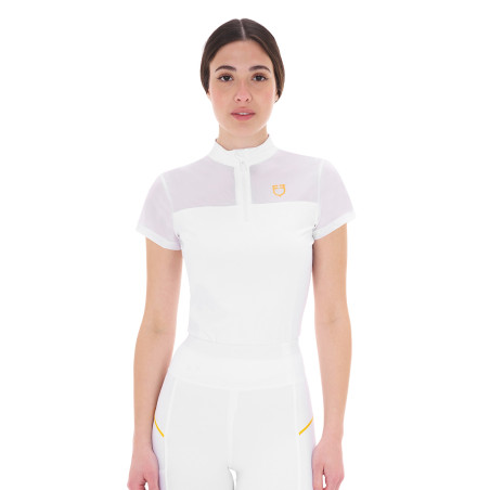 Polo con insertos de malla para mujer Equestro