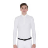Langarm-Poloshirt aus technischem Fleecestoff Herren Warm+ Equestro - Blanco
