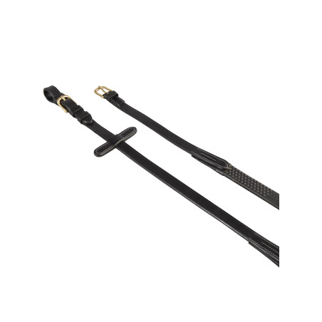 Riendas de cuero italiano y goma 1,9 cm Kris con hebillas de latón Equestro