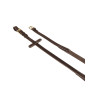 Riendas de cuero italiano y goma 1,9 cm Kris con hebillas de latón Equestro - Marrón oscuro