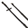 Riendas de cuero y caucho con hebillas plateadas (1,6 cm) Equestro - Negro