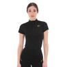 Polo con insertos de malla para mujer Equestro - Negro