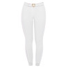 Pantalón de mujer con grip integral Aria en tejido técnico Equestro - Blanco