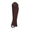 Mini-chaps de cuero flexible con cremallera lateral Magellano Equestro - Castaño