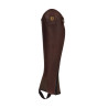 Mini-chaps unisex de cuero flexible con cremallera lateral Magellano Equestro - Castaño