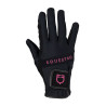 Guantes de tejido técnico con logotipo multicolor Equestro - Negro / fucsia