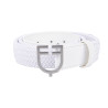 Cinturón elástico de cuero con hebilla con el logo Equestro - Plata / blanco
