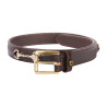 Cinturón inglés de cuero con embocadura eggbutt y strass Equestro - Marrón / oro