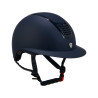 Casco ultraligero de plástico mate resistente con amplia visera (3 acolchados) Eclipse Equestro - Azúl marino / azúl marino