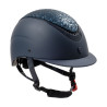 Casco para mujer Galaxy con visera estrecha y strass Equestro - Azul marino / azul marino brillante
