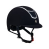 Casco Eclipse de terciopelo liso (3 acolchados) Equestro - Navy blue / plata