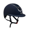 Casco Eclipse con strass y visera ancha (3 acolchados) Equestro - Navy blue / plata
