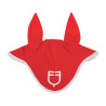 Caperuza anti-moscas de tejido técnico con logo GP Equestro - Rojo amapola / blanco
