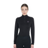 Capa base ajustada de manga larga para mujer en tejido técnico Equestro - Astas / negro