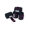 Bandas de polo transpirables pony Trim por 4 Equestro - Azúl marino / fucsia