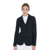 Chaqueta de concurso para mujer en tejido técnico elástico Equestro - Negro