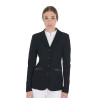 Chaqueta de concurso perforada para mujer con 4 botones Equestro - Negro
