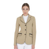 Chaqueta de concurso para mujer en tejido técnico elástico Equestro - Beige
