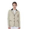 Chaqueta de concurso de 3 botones para mujer Elegance Equestro - Oxford tostado