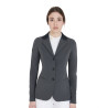 Chaqueta de concurso de 3 botones para mujer Elegance Equestro - Asfalto / negro